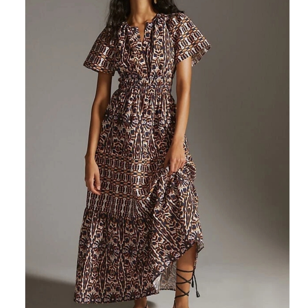 Anthropologie Multicolor Patterned Maxi Dress